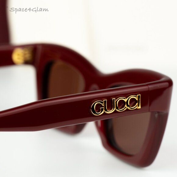 Gucci Women Sunglasses Burgundy Brown Cat Eye GG1773S 003 BRAND NEW main image 7